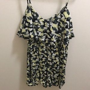 Floral Romper with Ruffle